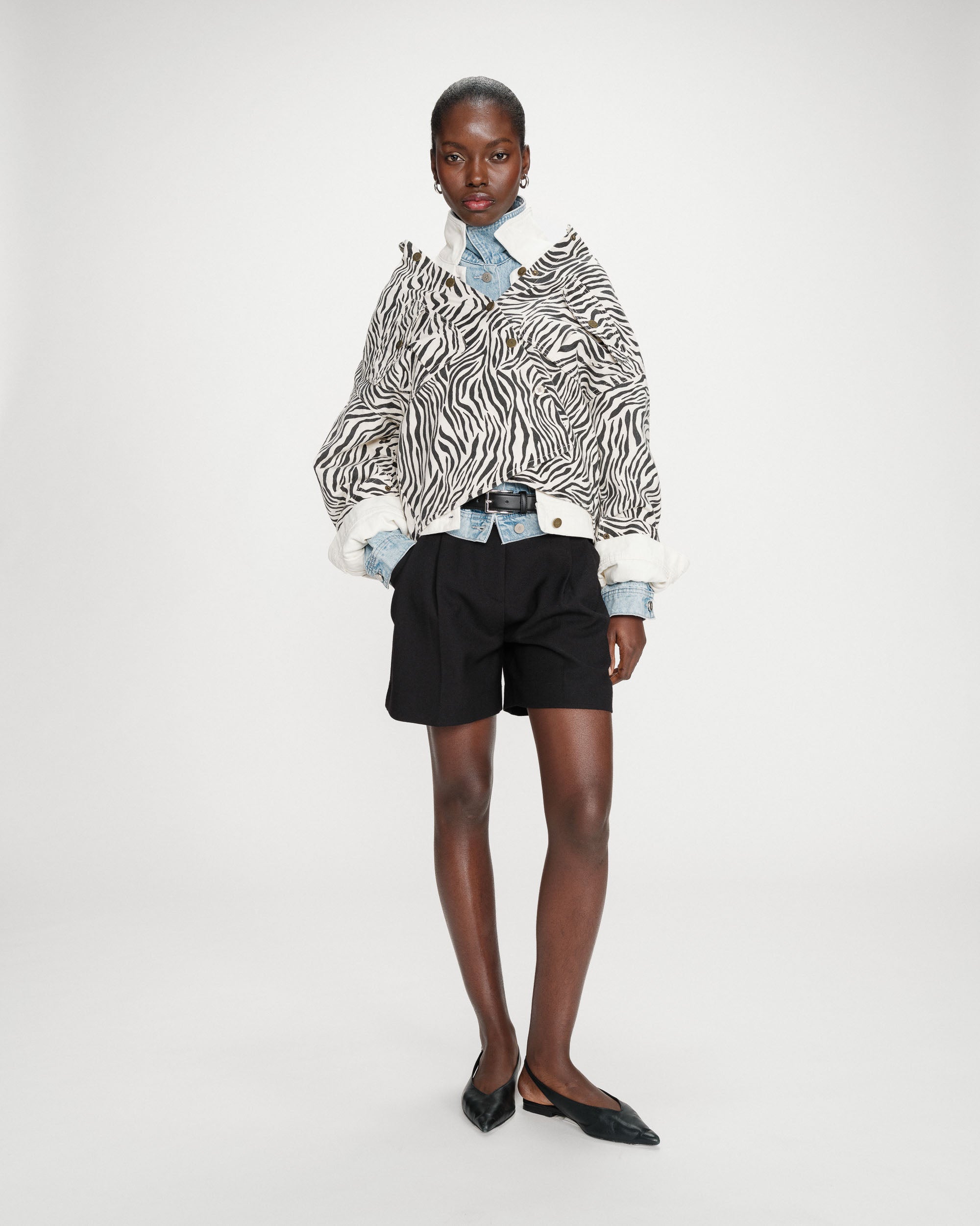 Veste oversize imprimée zebre Vana