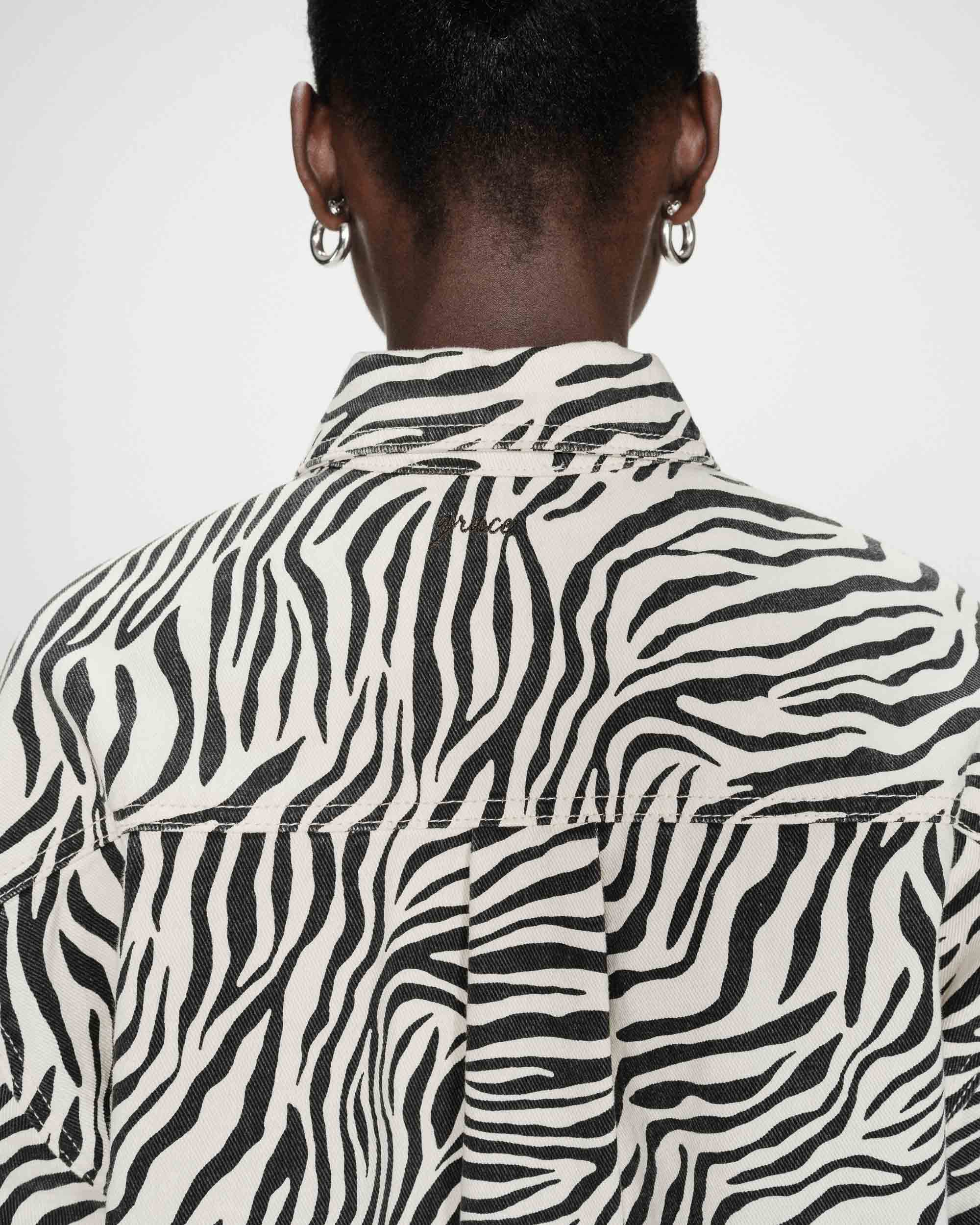 Veste oversize imprimée zebre Vana