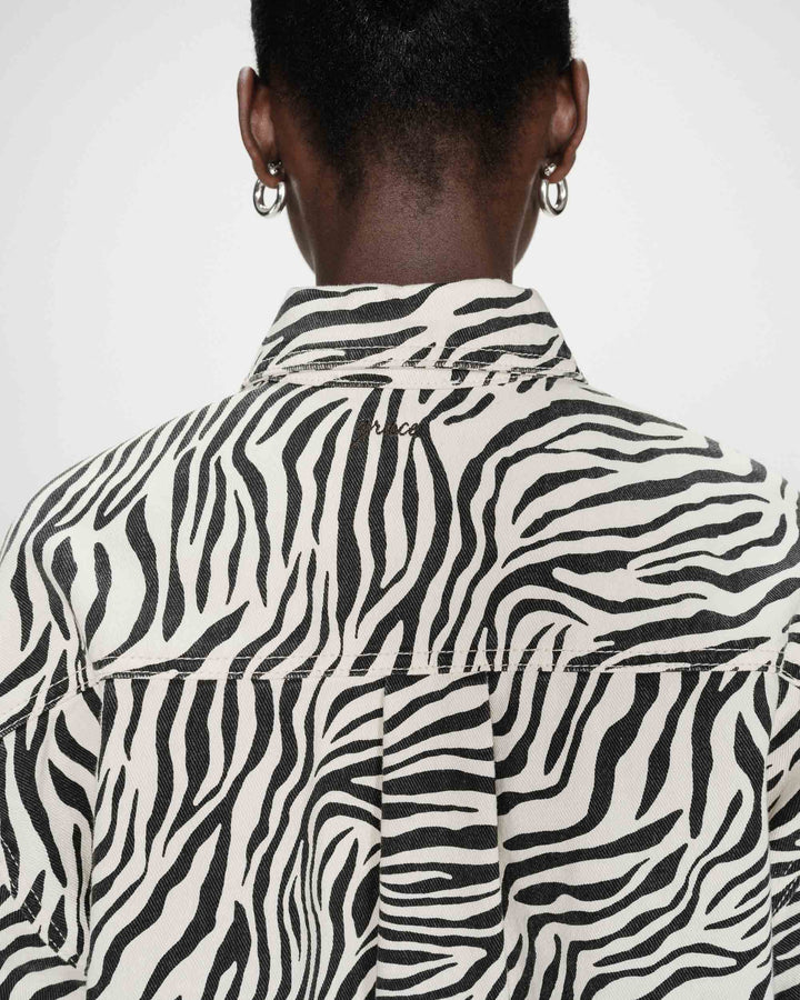 Veste oversize imprimée zebre Vana