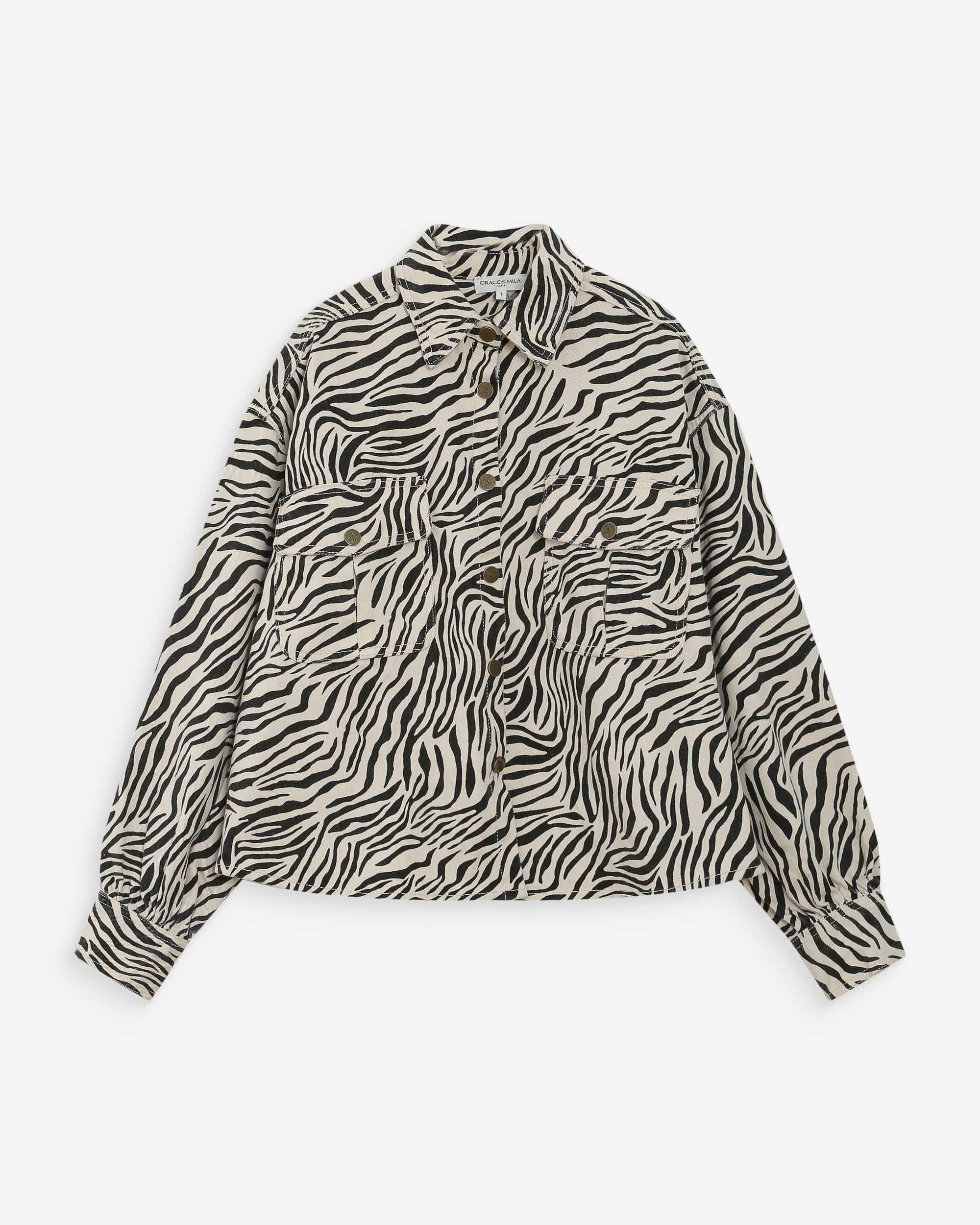 Veste oversize imprimée zebre Vana