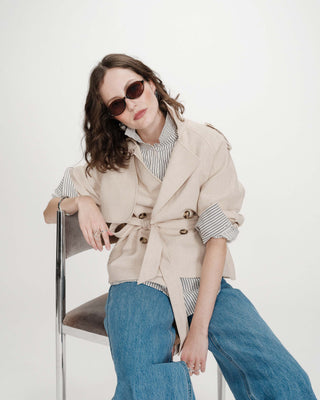 Chemise oversize rayée marine Vipera