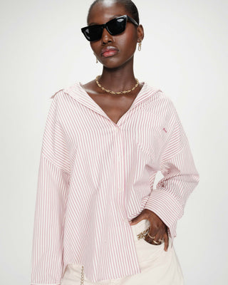 Chemise oversize rayée pivoine Vipera