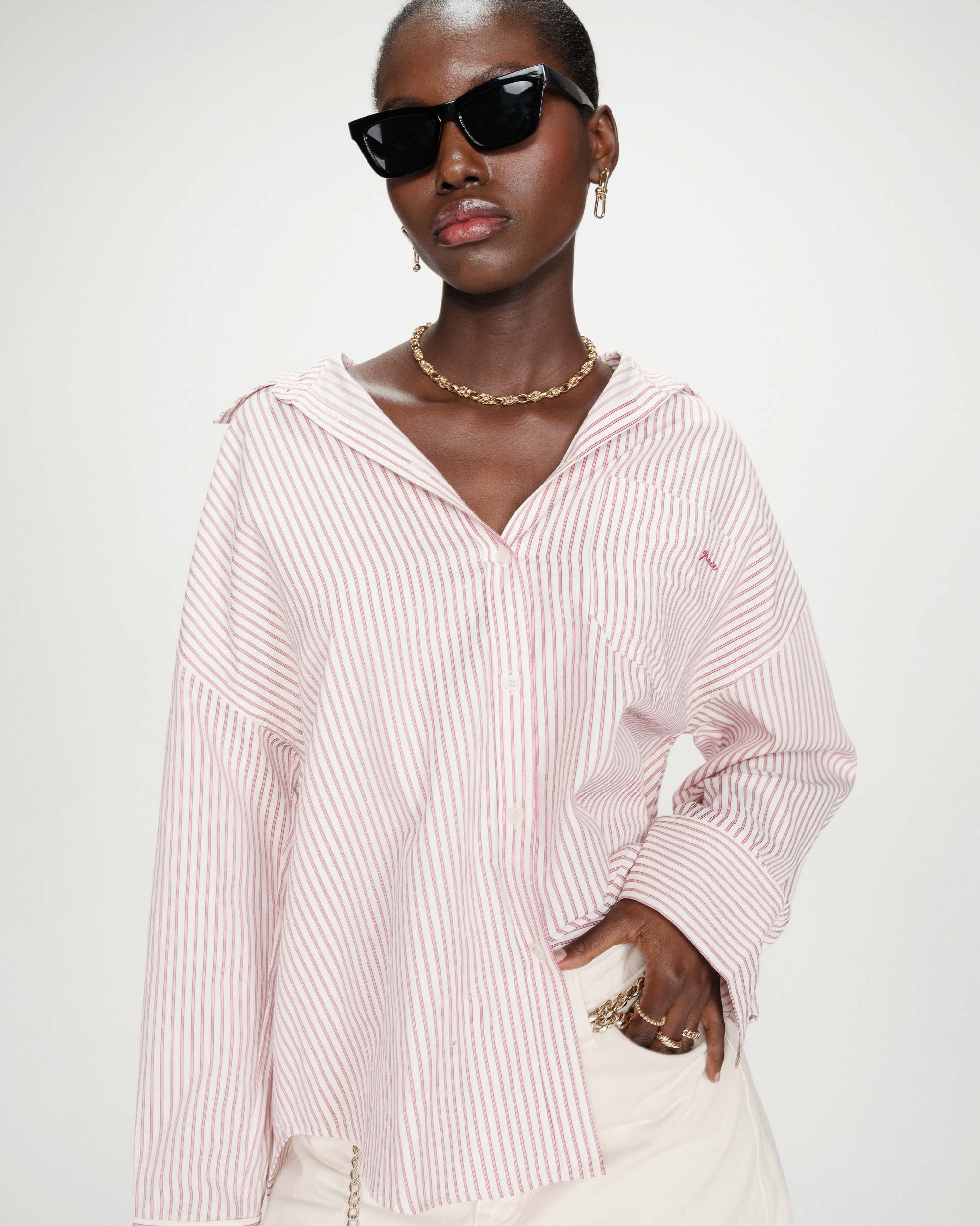 Camisa oversize de rayas pivoine Vipera