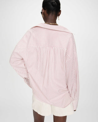 Chemise oversize rayée pivoine Vipera