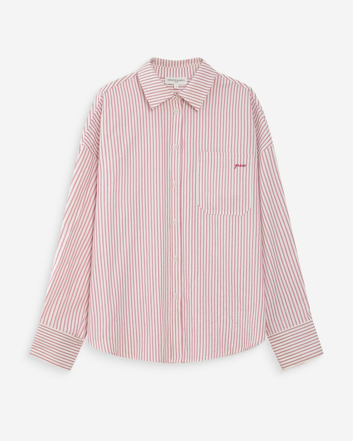 Camisa oversize de rayas pivoine Vipera