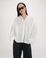 Chemise oversize en coton ivoire Vibes