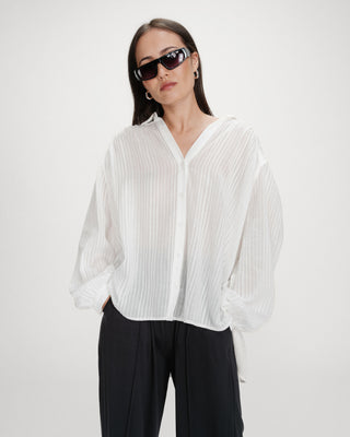 Chemise oversize en coton ivoire Vibes