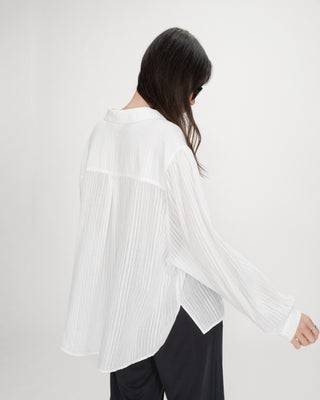 Chemise oversize en coton ivoire Vibes
