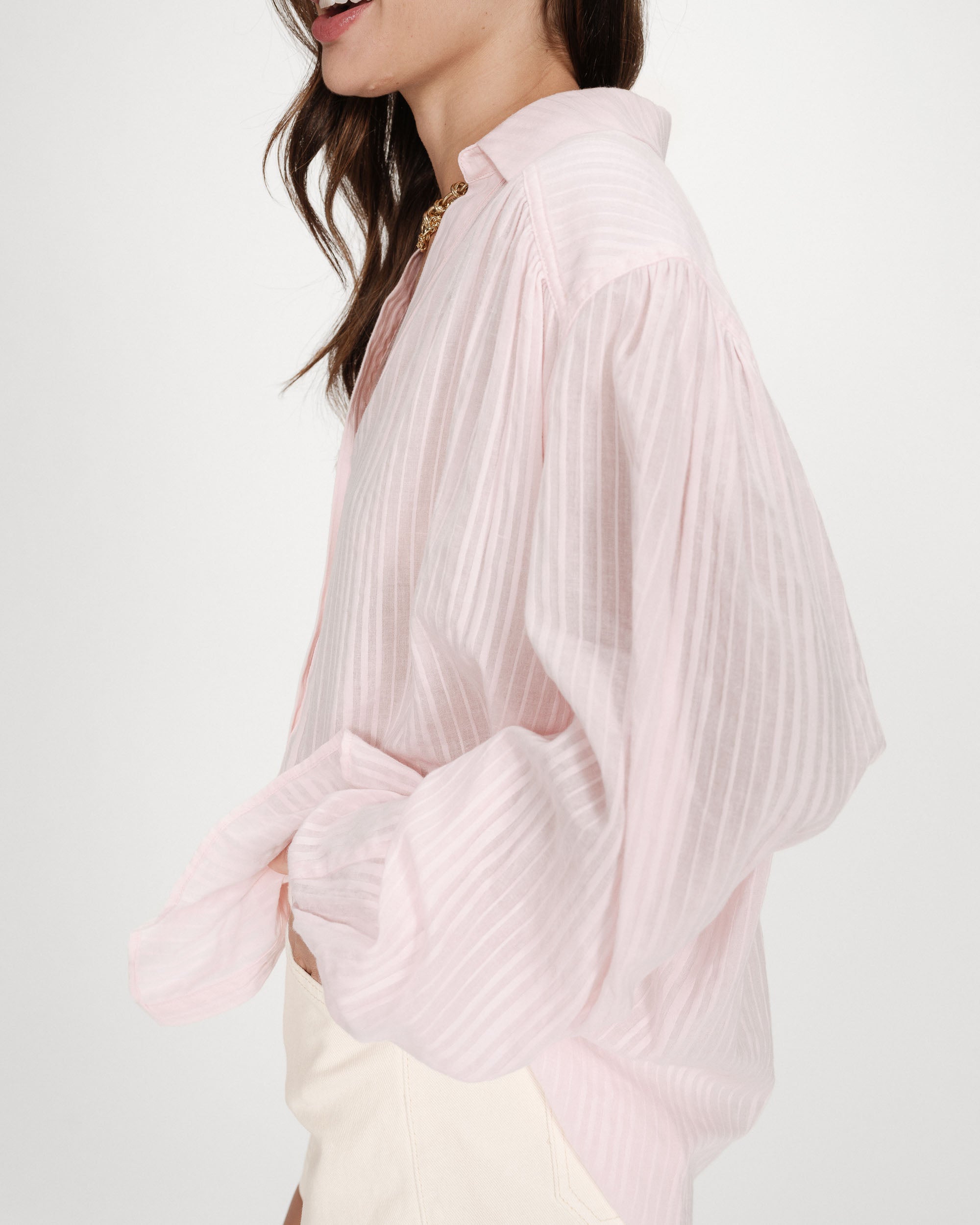 Camisa oversize de algodón rose Vibes