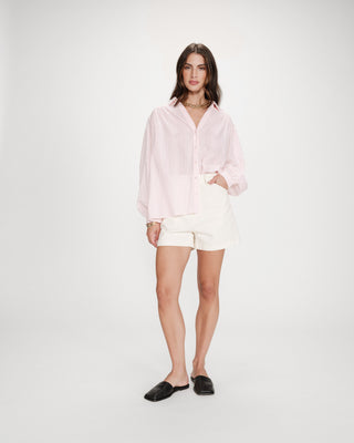 Chemise oversize en coton rose Vibes