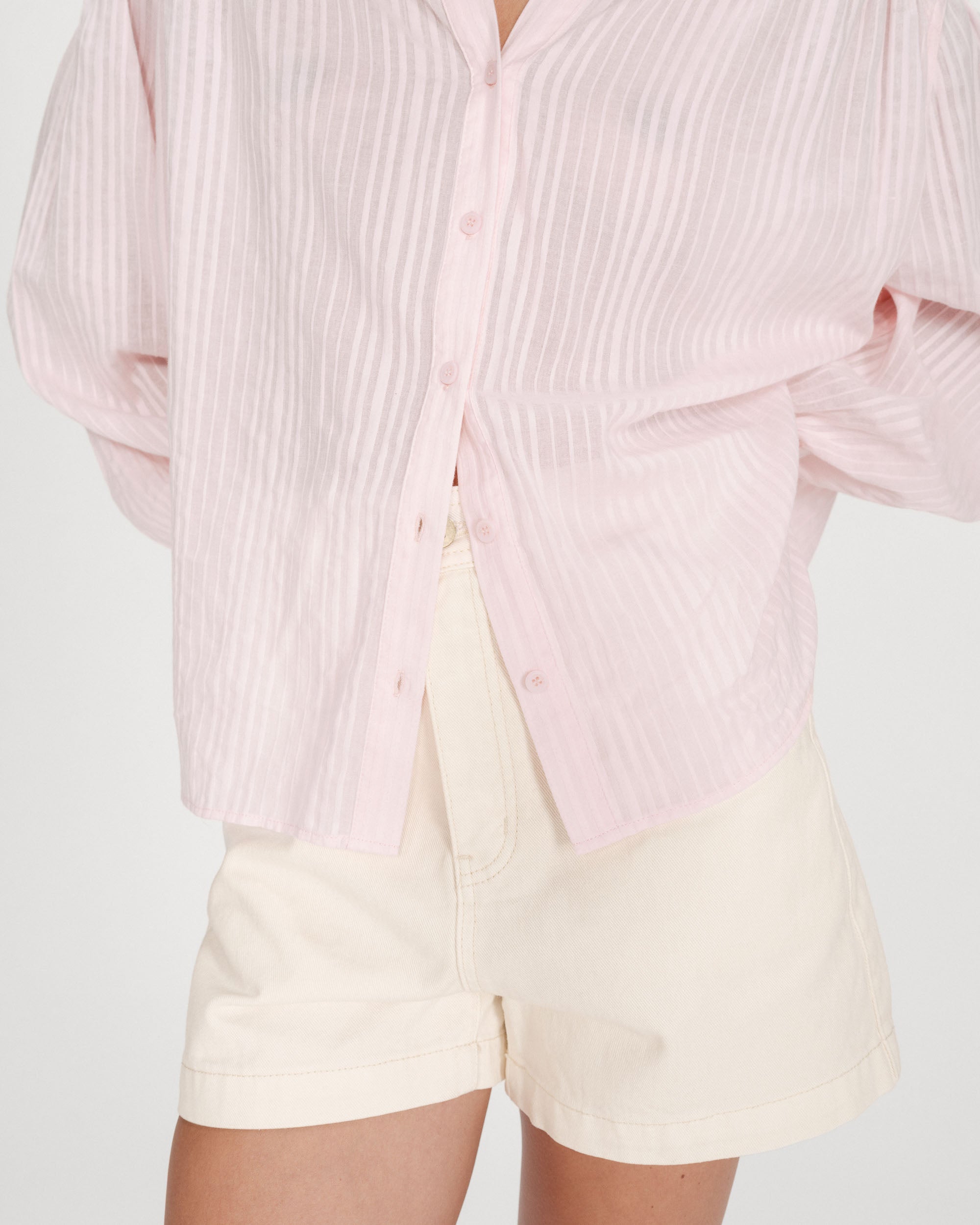 Chemise oversize en coton rose Vibes