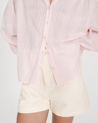 Chemise oversize en coton rose Vibes