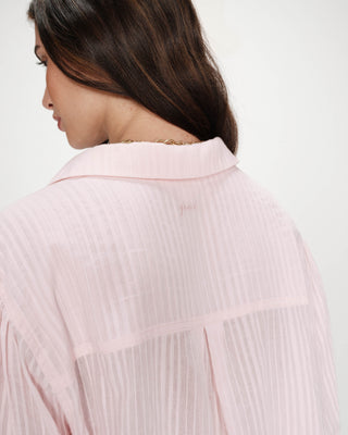 Chemise oversize en coton rose Vibes