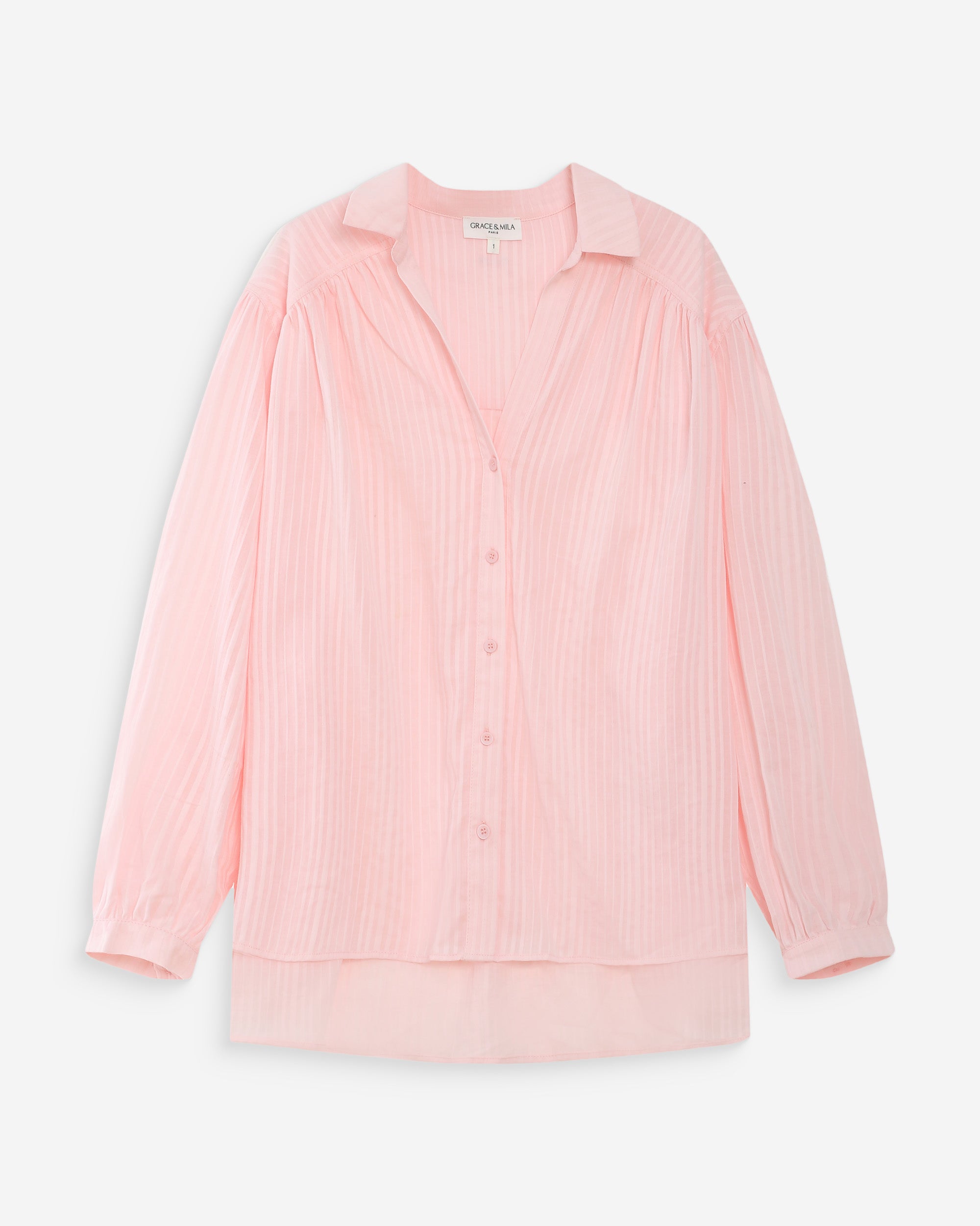 Chemise oversize en coton rose Vibes