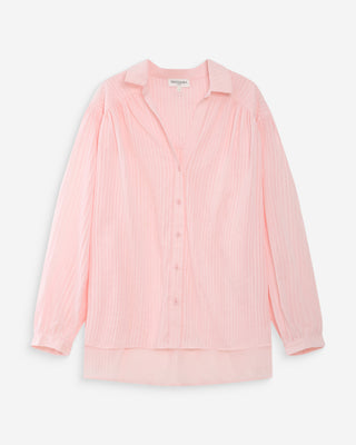 Chemise oversize en coton rose Vibes