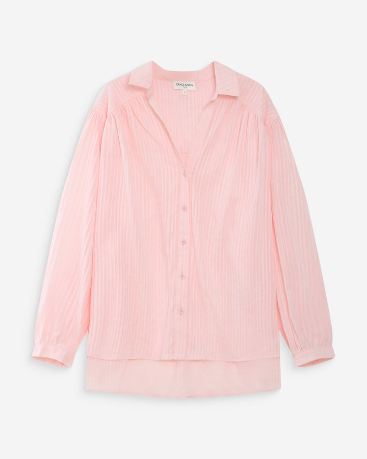 Camisa oversize de algodón rose Vibes