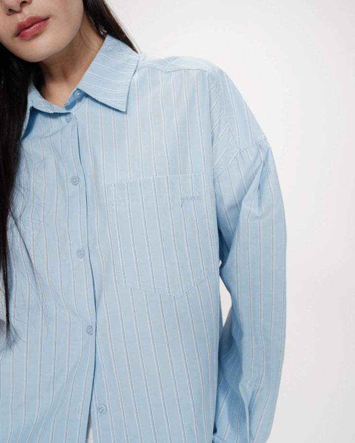 Chemise oversize bleuet Valerie