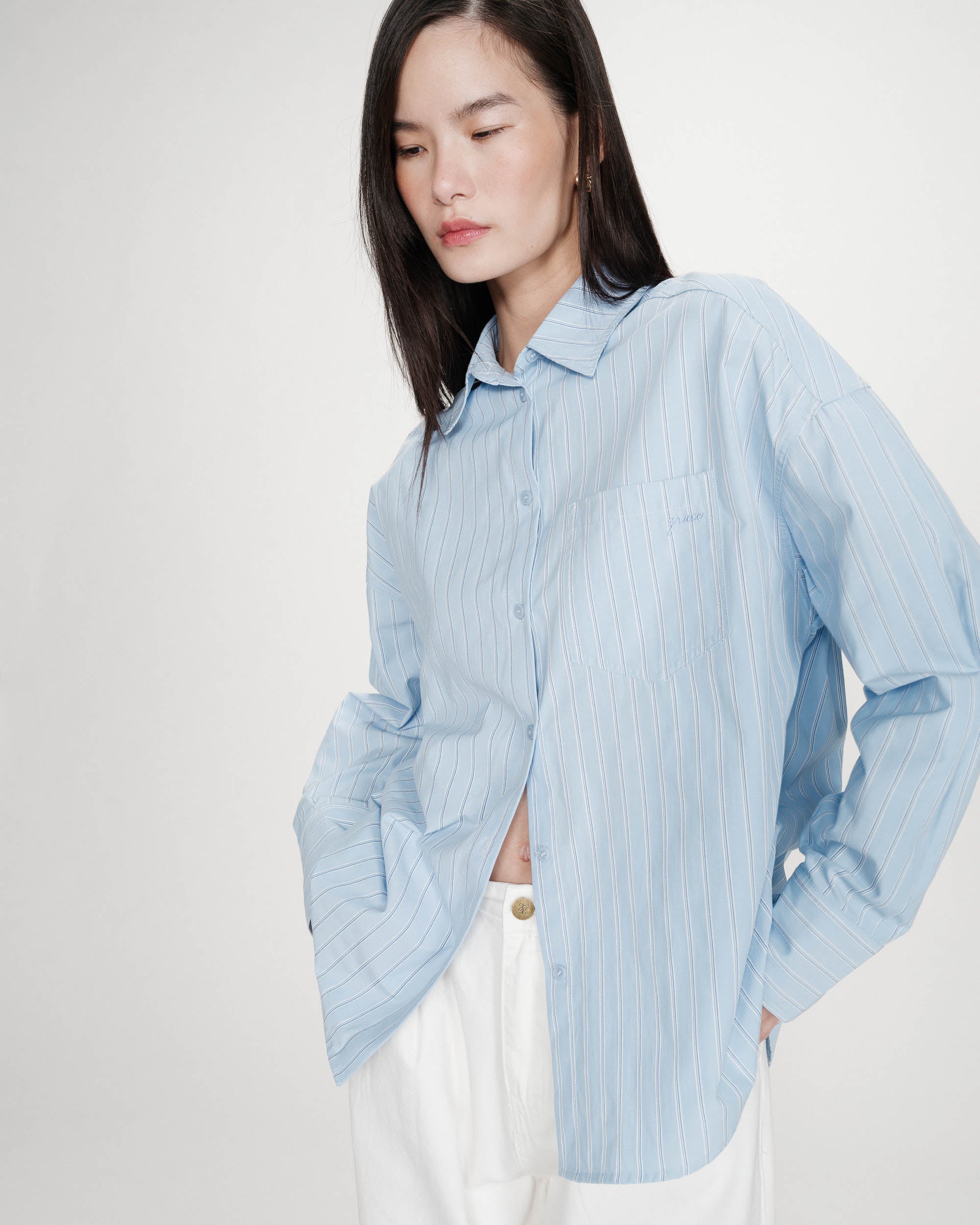 Chemise oversize bleuet Valerie