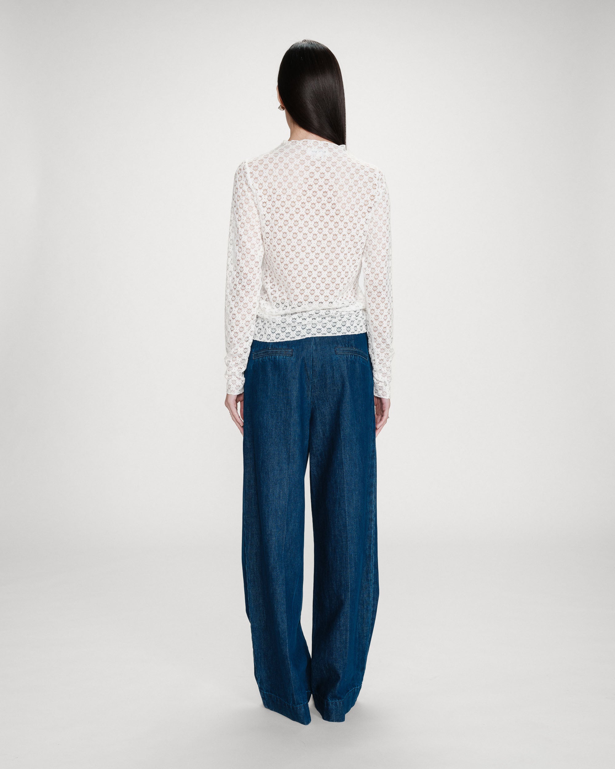 Top de encaje transparente ivoire Valmy