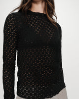 Top en dentelle transparent noir Valmy