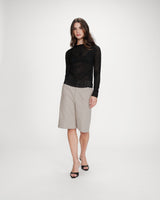 Top en dentelle transparent noir Valmy