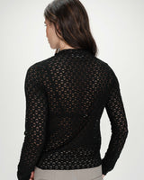 Top en dentelle transparent noir Valmy