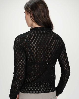 Top en dentelle transparent noir Valmy