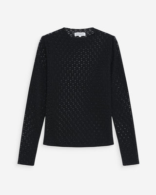 Top en dentelle transparent noir Valmy