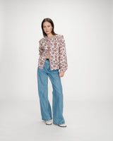 Blusa de algodón con motivo fleur Valencia