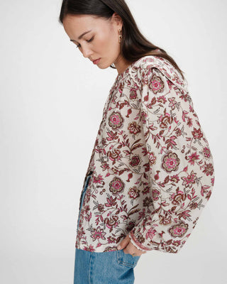 Blouse droite à fleurs fleur Valencia
