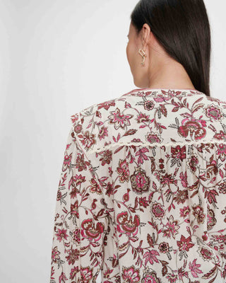 Blouse droite à fleurs fleur Valencia