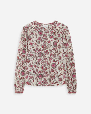 Straight floral blouse fleur Valencia