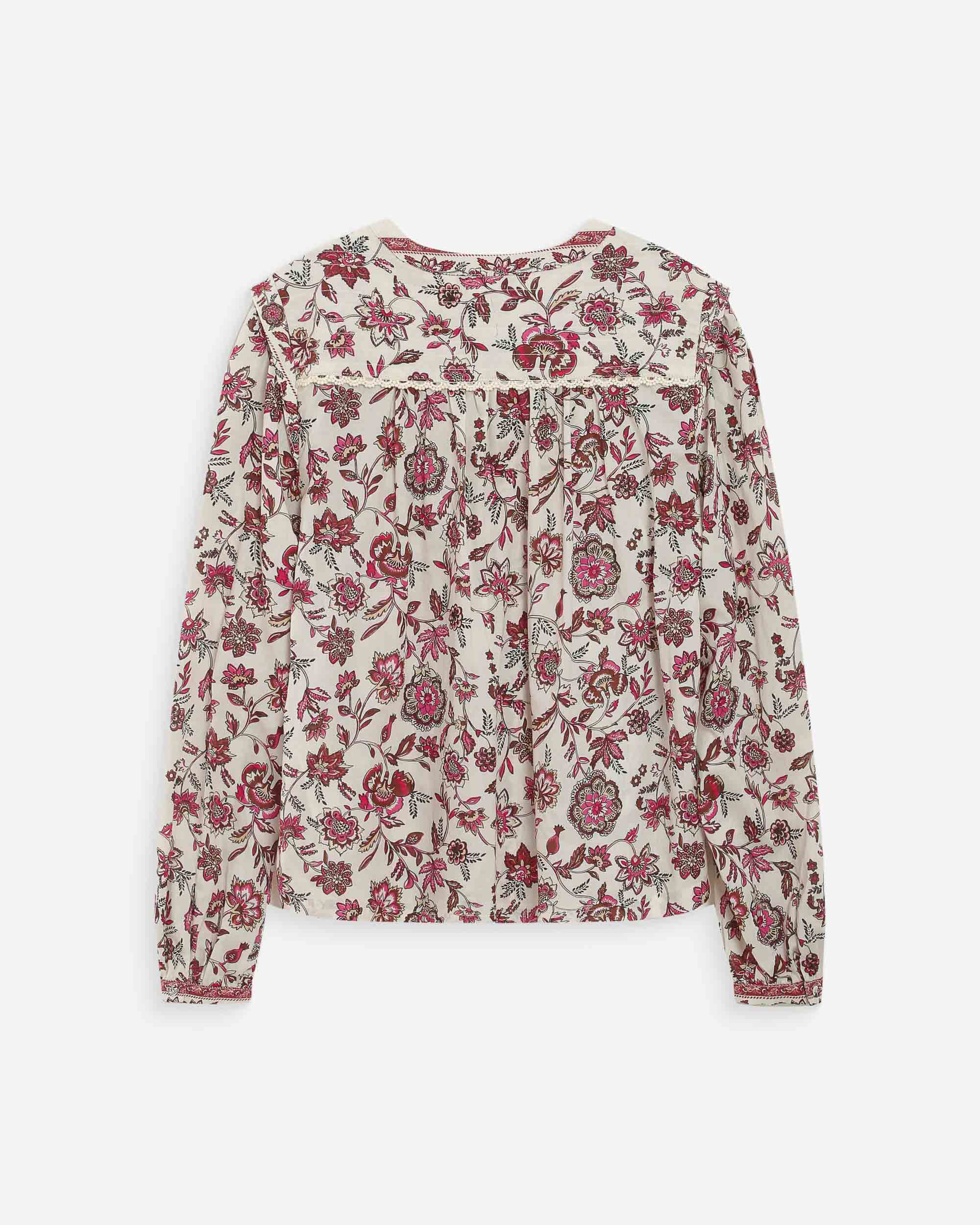Blouse droite à fleurs fleur Valencia