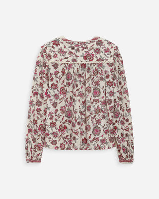 Blouse droite à fleurs fleur Valencia