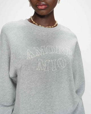 Pull oversize à message gris Valino