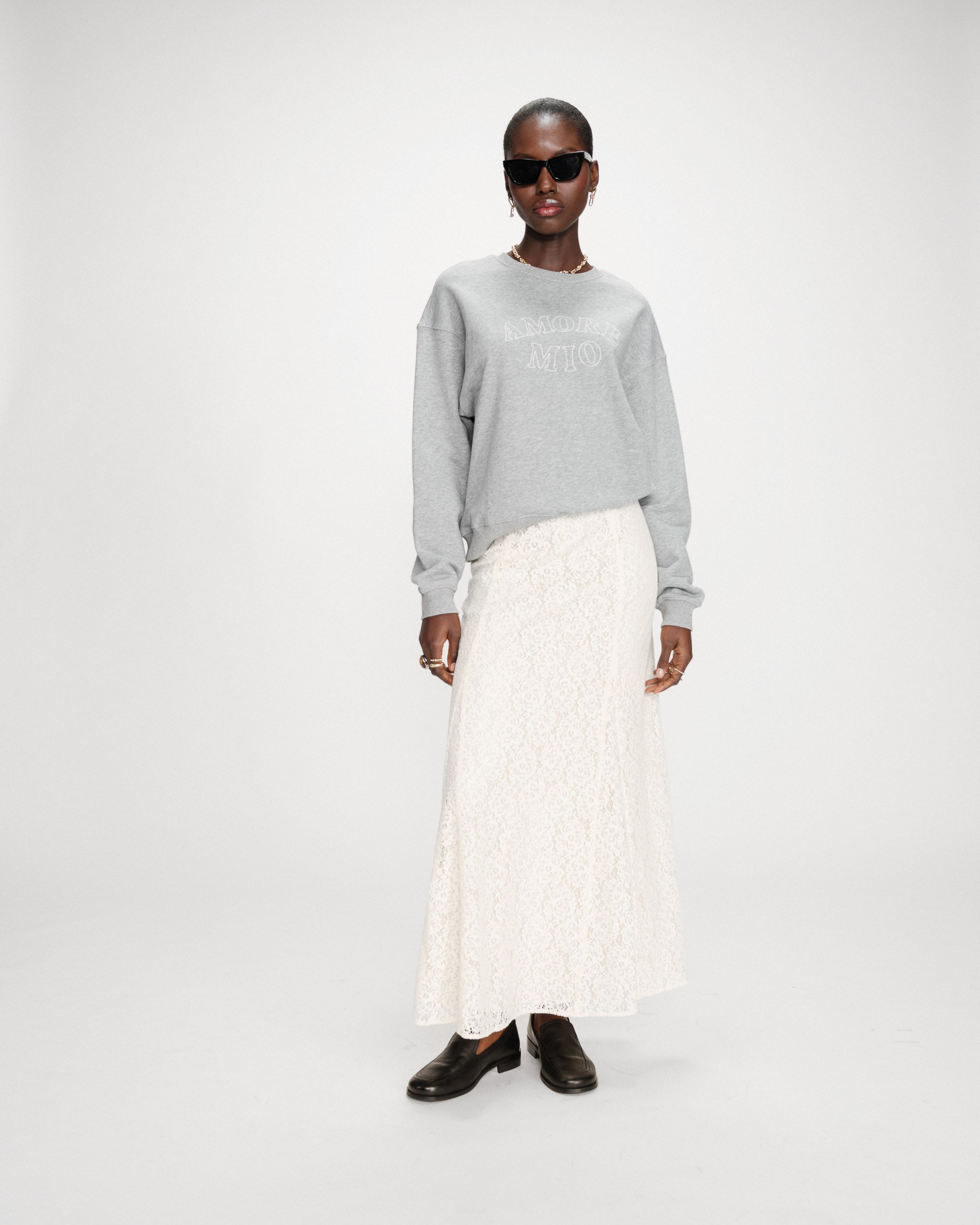 Pull oversize à message gris Valino