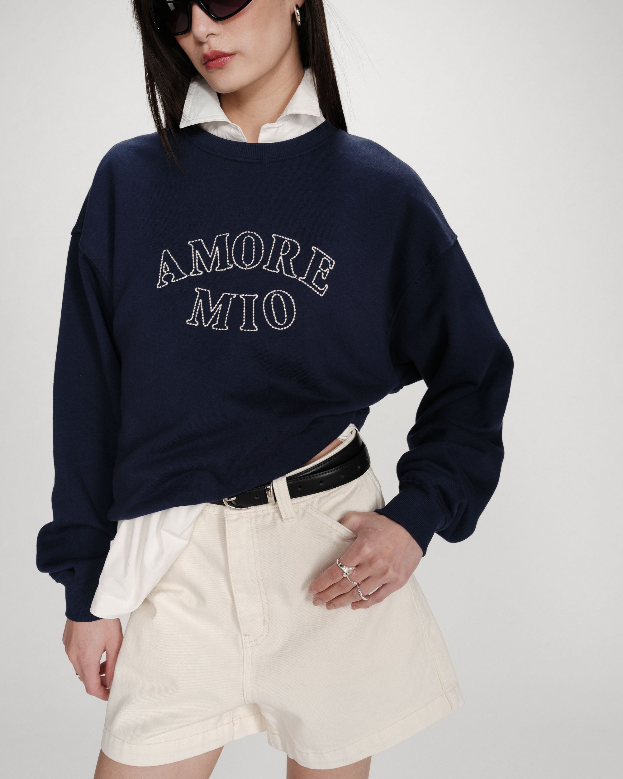 Sudadera oversize de algodón marine Valino