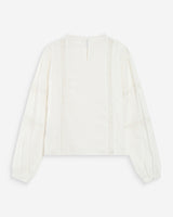 Blouse col à volants ivoire Velma