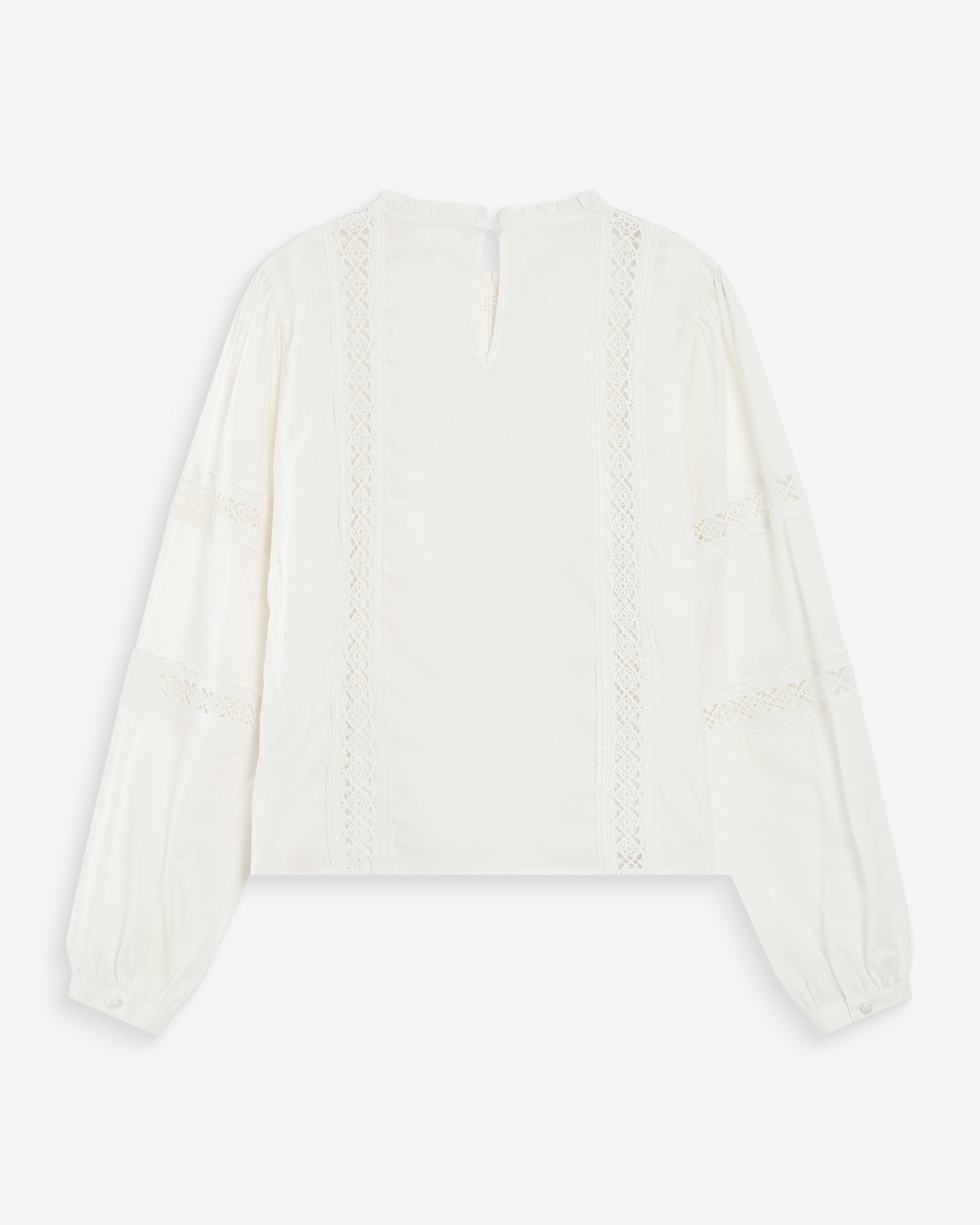 Blouse col à volants ivoire Velma