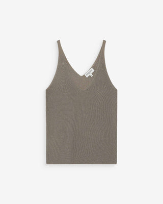 Top ajusté en lurex kaki Paillette