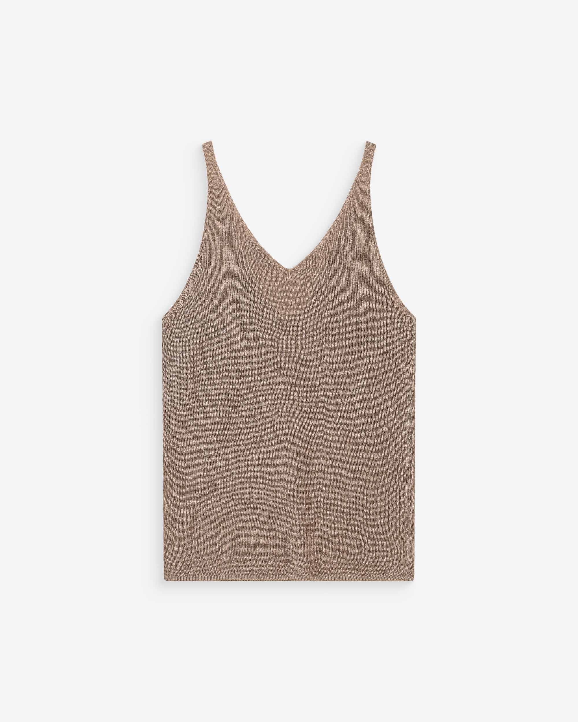 Top ajusté en lurex or Paillette