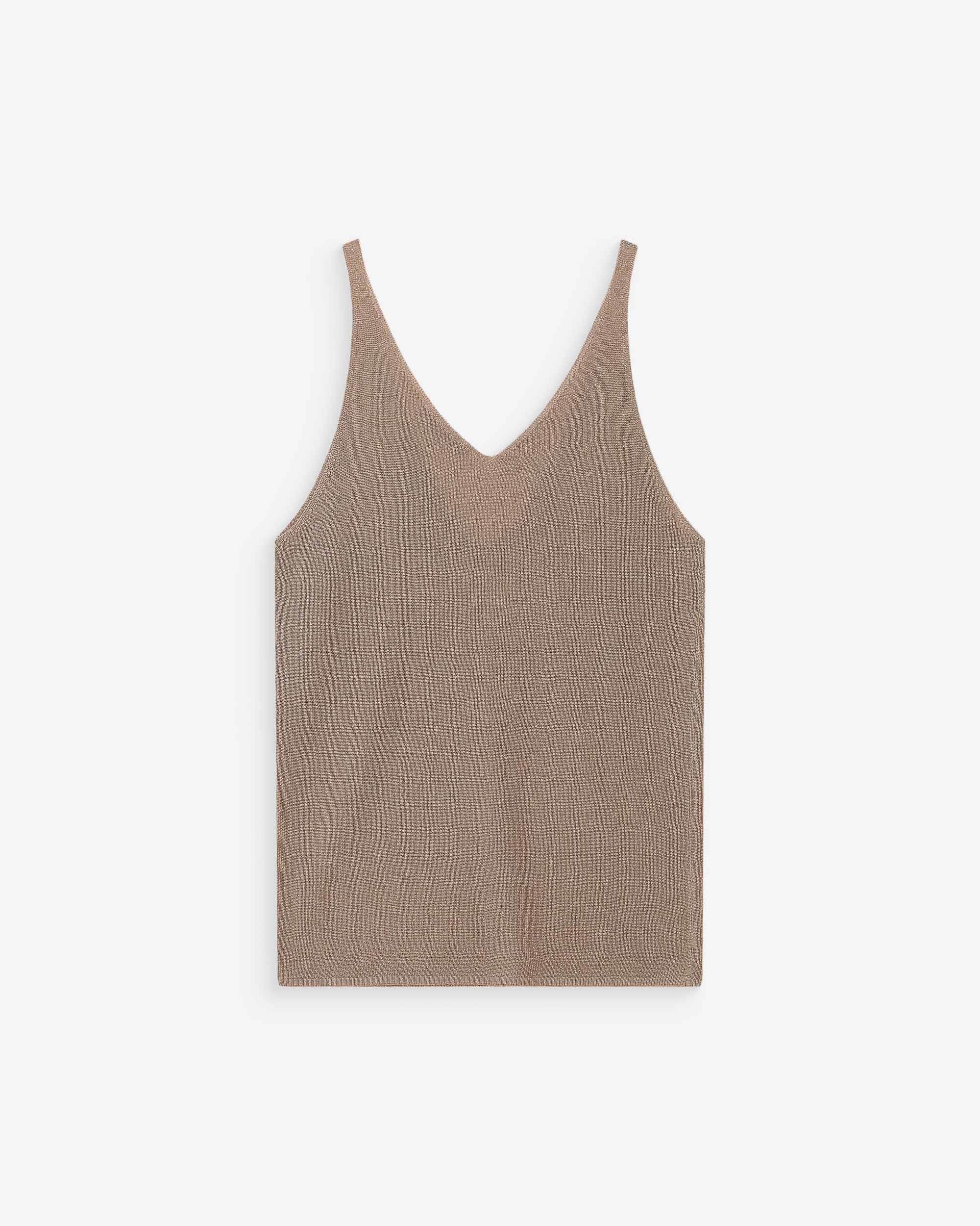 Top ajusté en lurex or Paillette