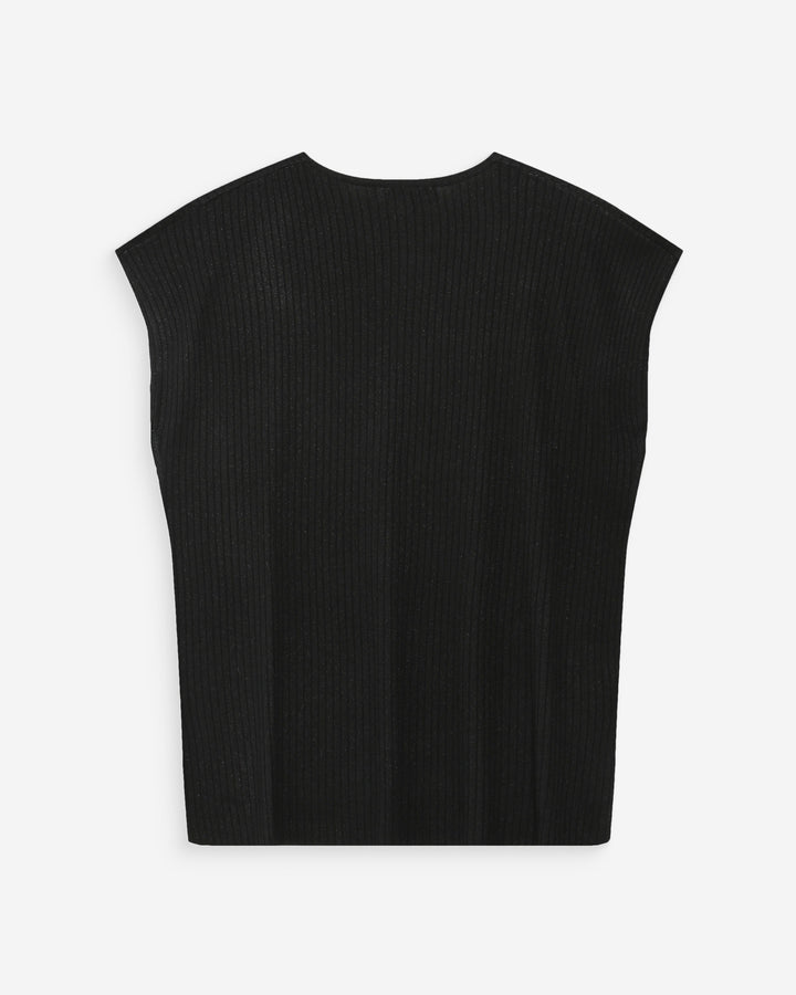 Top amplio de lurex con escote en V noir Vaporo