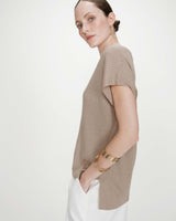 Top amplio de lurex con escote en V or Vaporo