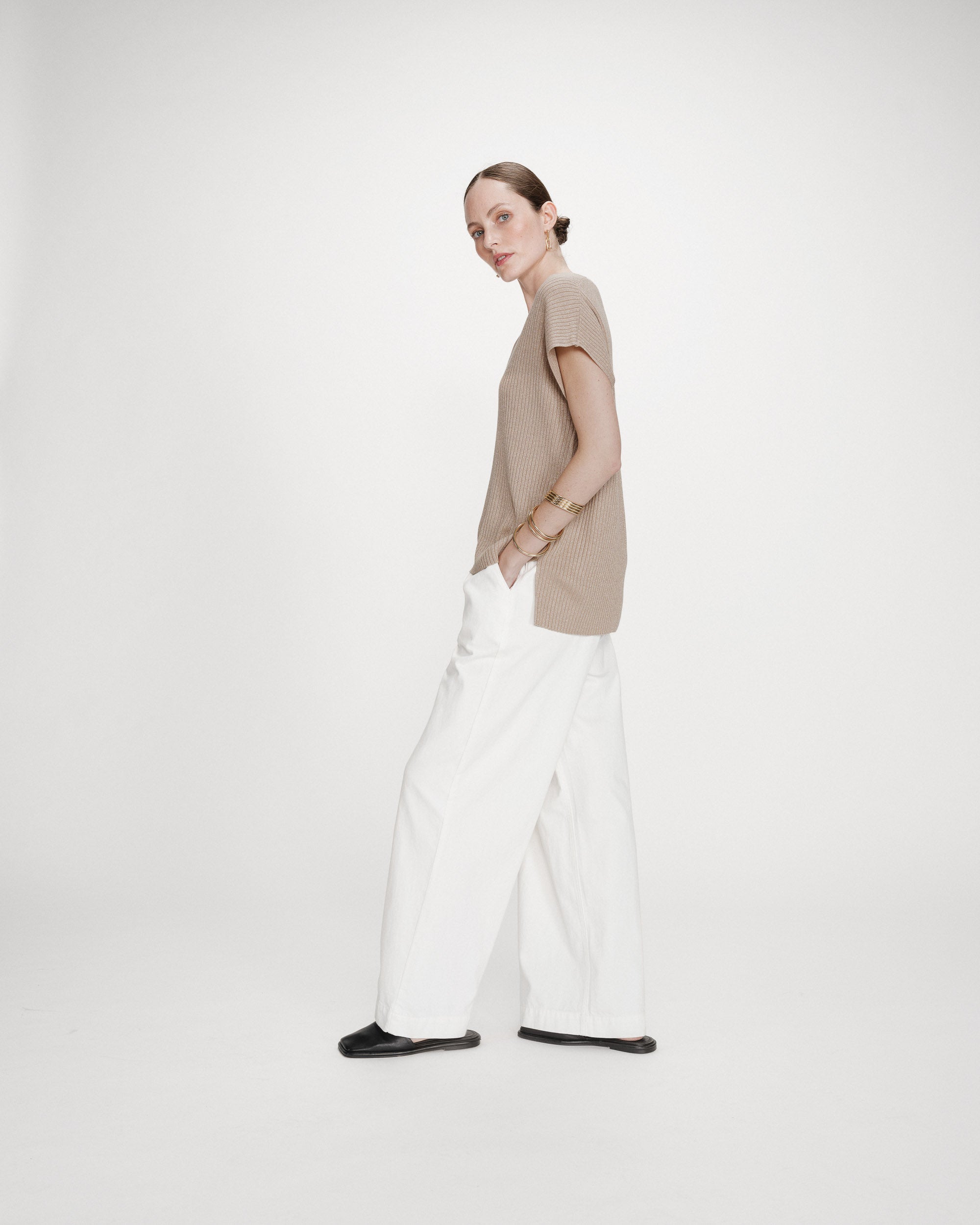 Top large en lurex or Vaporo