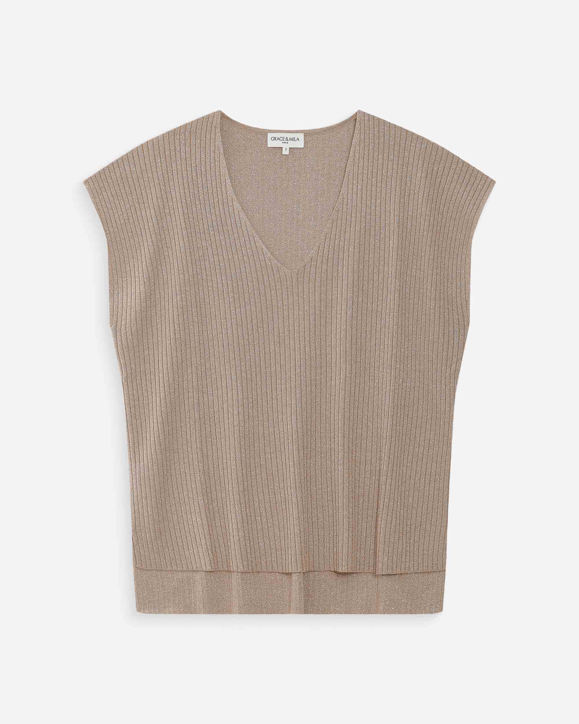 Top large en lurex or Vaporo