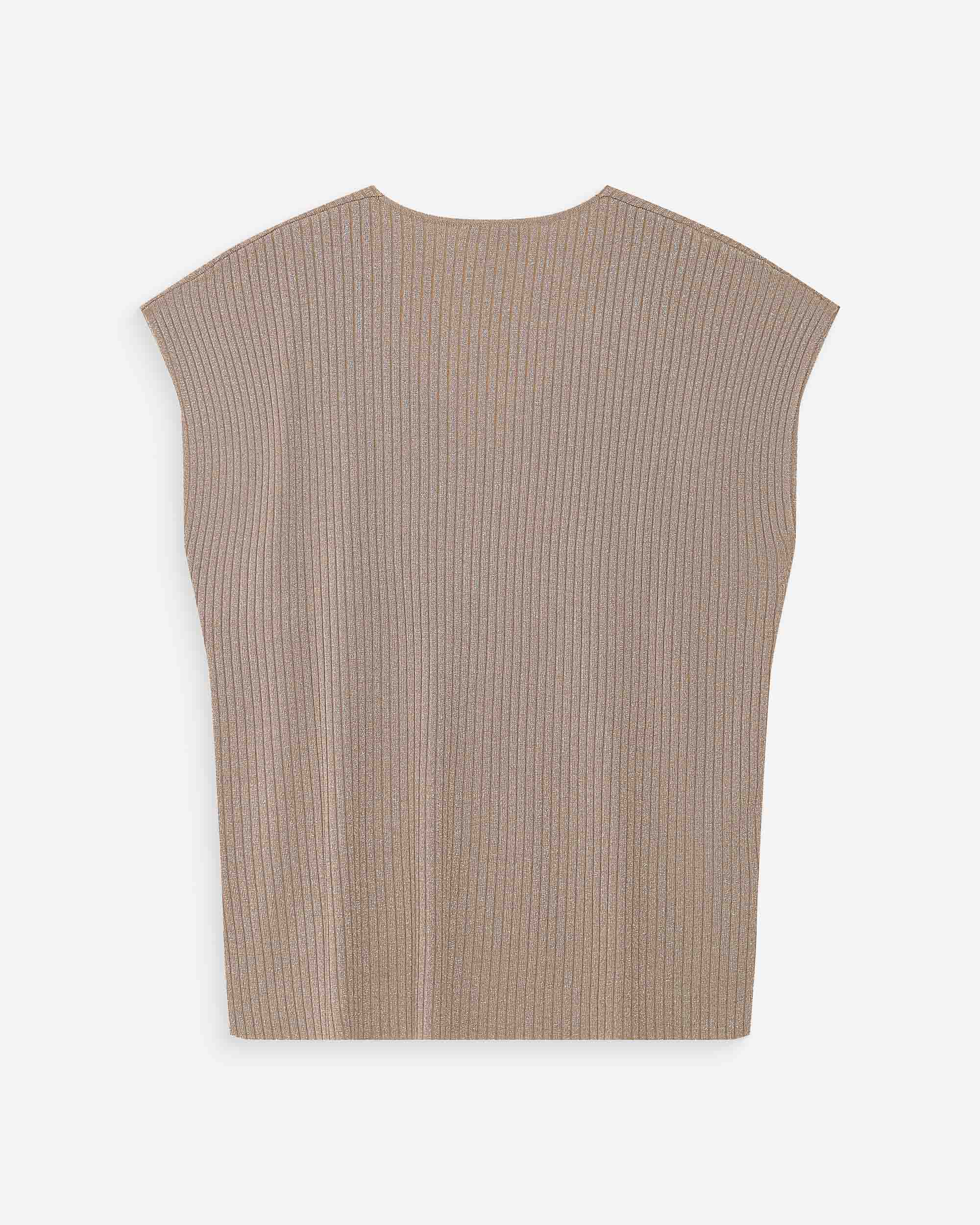 Top amplio de lurex con escote en V or Vaporo