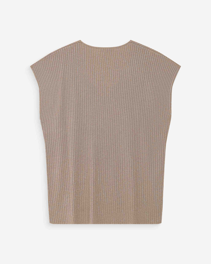 Top amplio de lurex con escote en V or Vaporo
