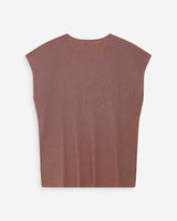 Loose lurex V-neck top terracotta Vaporo