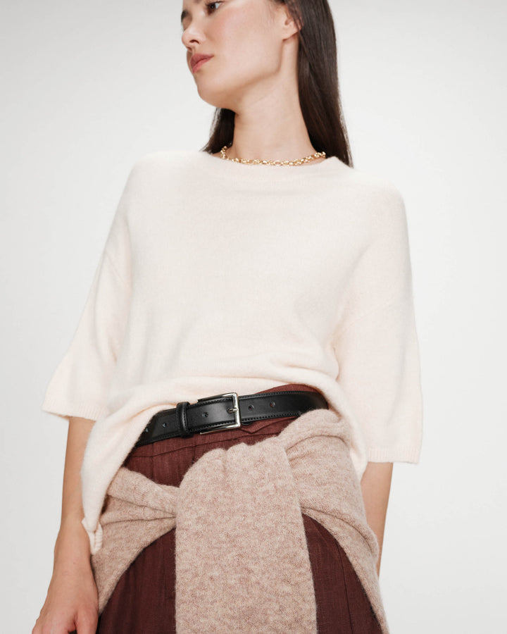 Jersey oversize de lana con cuello redondo amande Vamos